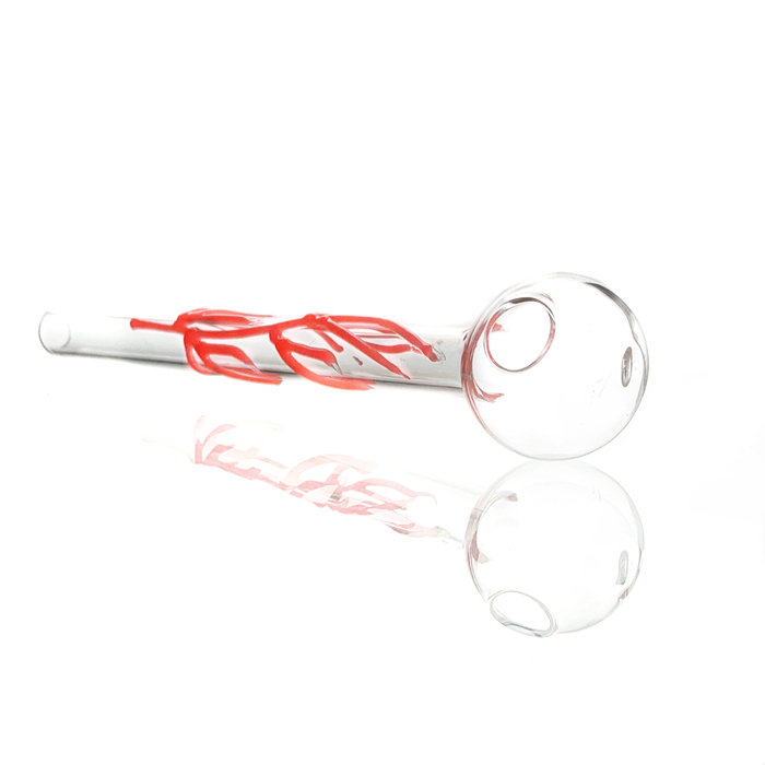 Straight Glass Pipe With Red Noctilucent Decoration